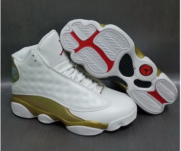 Wholesale Cheap Air jordan 13 Retro Shoes White/Gold-Red