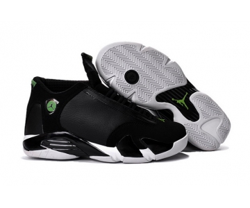 Wholesale Cheap Air Jordan 14 Retro Shoes Black/White-Green