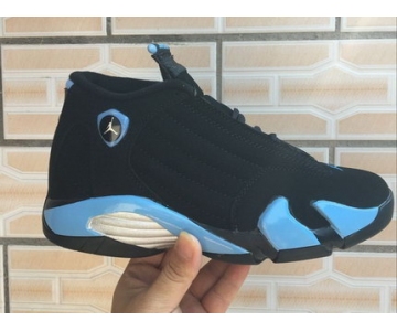 Wholesale Cheap Air Jordan 14 Retro Shoes Black/blue-white