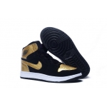 Wholesale Cheap Air Jordan 1 I Retro Shoes Black/gold-white