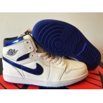 Wholesale Cheap Air Jordan 1 Retro Shoes White/Real Blue