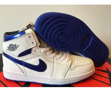 Wholesale Cheap Air Jordan 1 Retro Shoes White/Real Blue