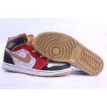 Wholesale Cheap Air Jordan 1 Retro XQ China Shoes White/Gold Dust-Sport Red-Black