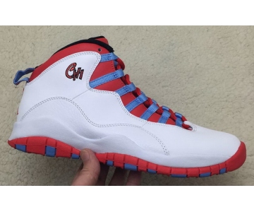 Wholesale Cheap Air Jordan 10 Chicago Flag White/red-blue