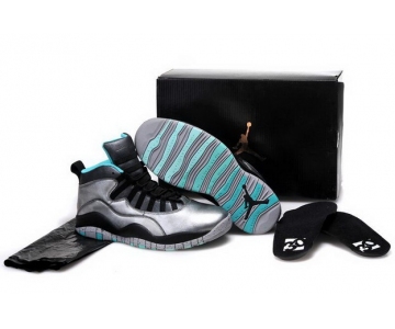 Wholesale Cheap Air Jordan 10 Lady Liberty Shoes Silver/black-blue