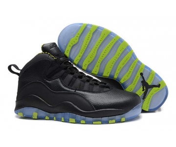 Wholesale Cheap Air Jordan 10 Retro Shoes Black/Venom Green