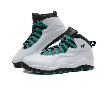 Wholesale Cheap Air Jordan 10 Retro Shoes White/Green-black