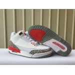 Wholesale Cheap Air Jordan 3 2018 release White/Red-Black-Grey Cement