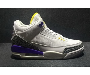 Wholesale Cheap Air Jordan 3 AIR logo on the heel White/Purple-Grey Cement