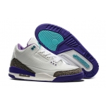 Wholesale Cheap Air Jordan 3 Hornets White/Grey Cement-Blue