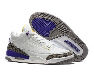 Wholesale Cheap Air Jordan 3 Kobe PE White/Court Purple-Cement Grey-University Gold