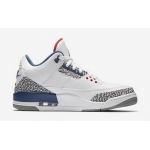 Wholesale Cheap Air Jordan 3 Red Tongue White/Blue-Red-Grey cement