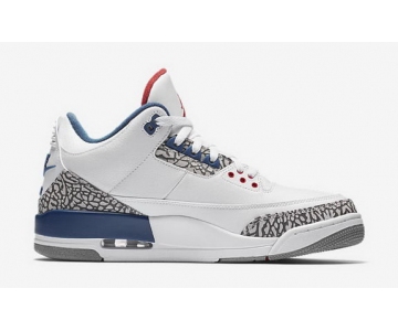 Wholesale Cheap Air Jordan 3 Red Tongue White/Blue-Red-Grey cement