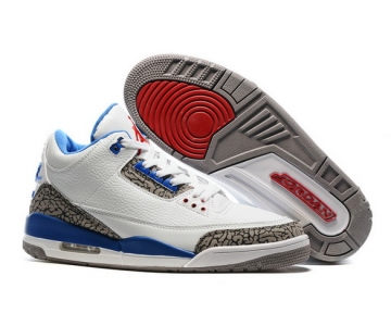 Wholesale Cheap Air Jordan 3 Retro Air Logo Tab True Blue/White-Cement