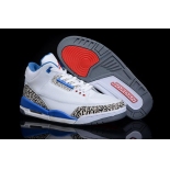 Wholesale Cheap Air Jordan 3 Shoes White/Blue/Black