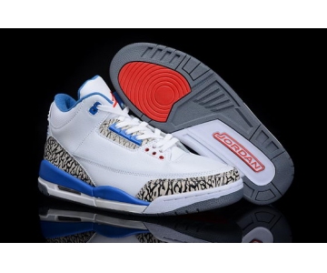 Wholesale Cheap Air Jordan 3 Shoes White/Blue/Black