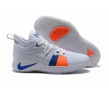 Wholesale Cheap Nike PG 2 White Blue Orange