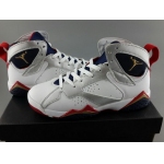 Wholesale Cheap Air Jordan 7 For Womens Shoes White/silver-red-blue