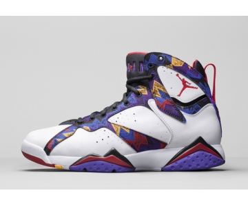 Wholesale Cheap Womens Jordan 7 Retro Shoes White/Purple-red