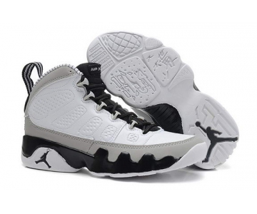 Wholesale Cheap Womens Air Jordan 9 Retro Barons White/gray-black