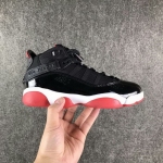 Wholesale Cheap Womens Air Jordan 6 Rings Shoes Black/red-white