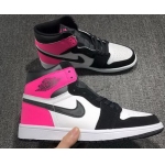 Wholesale Cheap Air Jordan 1 GS Valentine's Day Shoes Black/Hyper Pink-White