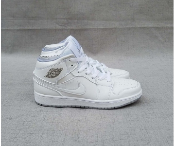 Wholesale Cheap Women's Jordan 1 Mid Shoes White/Black