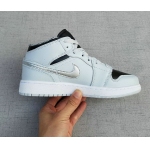 Wholesale Cheap Womens Jordan 1 Retro Shoes Wolf Grey/Black-Silver