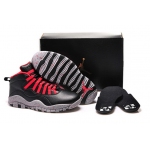 Wholesale Cheap Womens Air Jordan 10 Shoes Black/grey-red