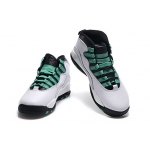 Wholesale Cheap Womens Air Jordan 10 Shoes White/Green-Black