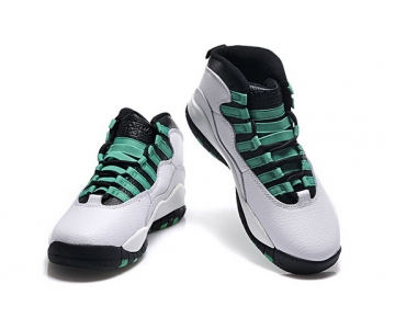 Wholesale Cheap Womens Air Jordan 10 Shoes White/Green-Black