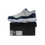 Wholesale Cheap Air Jordan 11 Low GEORGETOWN GS Shoes White/blue