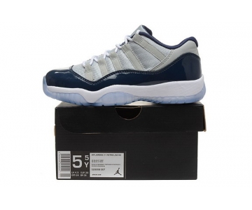 Wholesale Cheap Air Jordan 11 Low GEORGETOWN GS Shoes White/blue