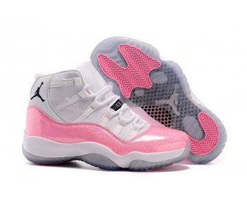 Wholesale Cheap Cheap Jordan 11 Womens Girls Shoes Pink/white-black