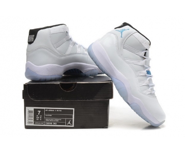 Wholesale Cheap Womens Air Jordan 11 GS Shoes White/Legend blue