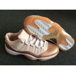 Wholesale Cheap Womens Air Jordan 11 Low Rose Gold Sail/Metallic Red Bronze-Gum Medium Brown