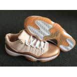 Wholesale Cheap Womens Air Jordan 11 Low Rose Gold Sail/Metallic Red Bronze-Gum Medium Brown