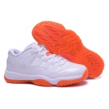 Wholesale Cheap Womens Air Jordan 11 Shoes White/orange