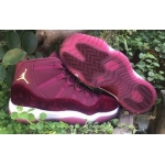 Wholesale Cheap Womens Jordan 11 Velvet Heiress Red/White-Gold