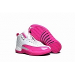 Wholesale Cheap Air Jordan 12 GS Valentines Day White/pink-silver