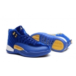 Wholesale Cheap Womens Air Jordan 12 Retro Shoes Blue/Gold-White