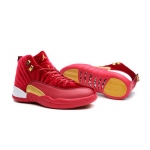 Wholesale Cheap Womens Air Jordan 12 Retro Shoes Red/Gold-White