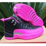 Wholesale Cheap Womens Jordan 12 Retro Shoes Black/Pink