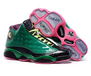 Wholesale Cheap Womens Air Jordan 13 doernbecher Green/black-pink