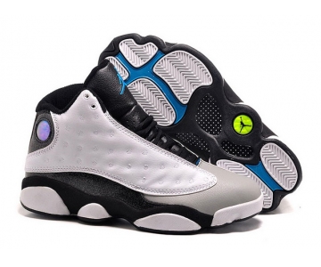 Wholesale Cheap Womens Jordan 13 Retro Shoes White/Grey-black-blue