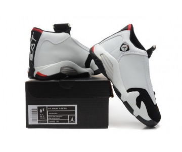 Wholesale Cheap WMNS Air Jordan 14 Shoes Black Toe White/black-red