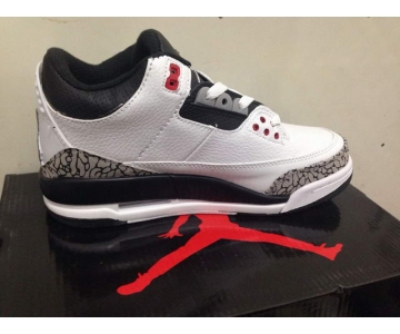 Wholesale Cheap AIR JORDAN 3 INFRARED 23 GS Shoes White/Cement Grey-Infrared 23-Black