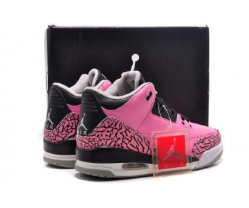 Wholesale Cheap Jordan 3 For Womens Shoes Pink/black cement