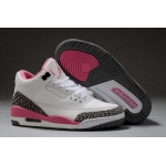 Wholesale Cheap Womens Air Jordan 3 Shoes White/Pink/Black