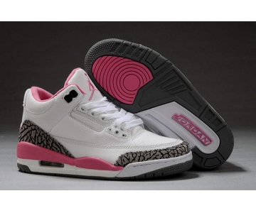 Wholesale Cheap Womens Air Jordan 3 Shoes White/Pink/Black